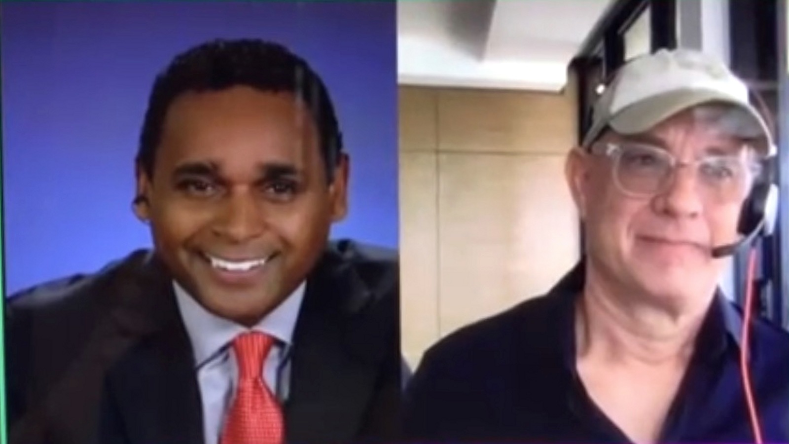 One-on-one interview: Dwayne Ballen in one frame and Tom Hanks in the other