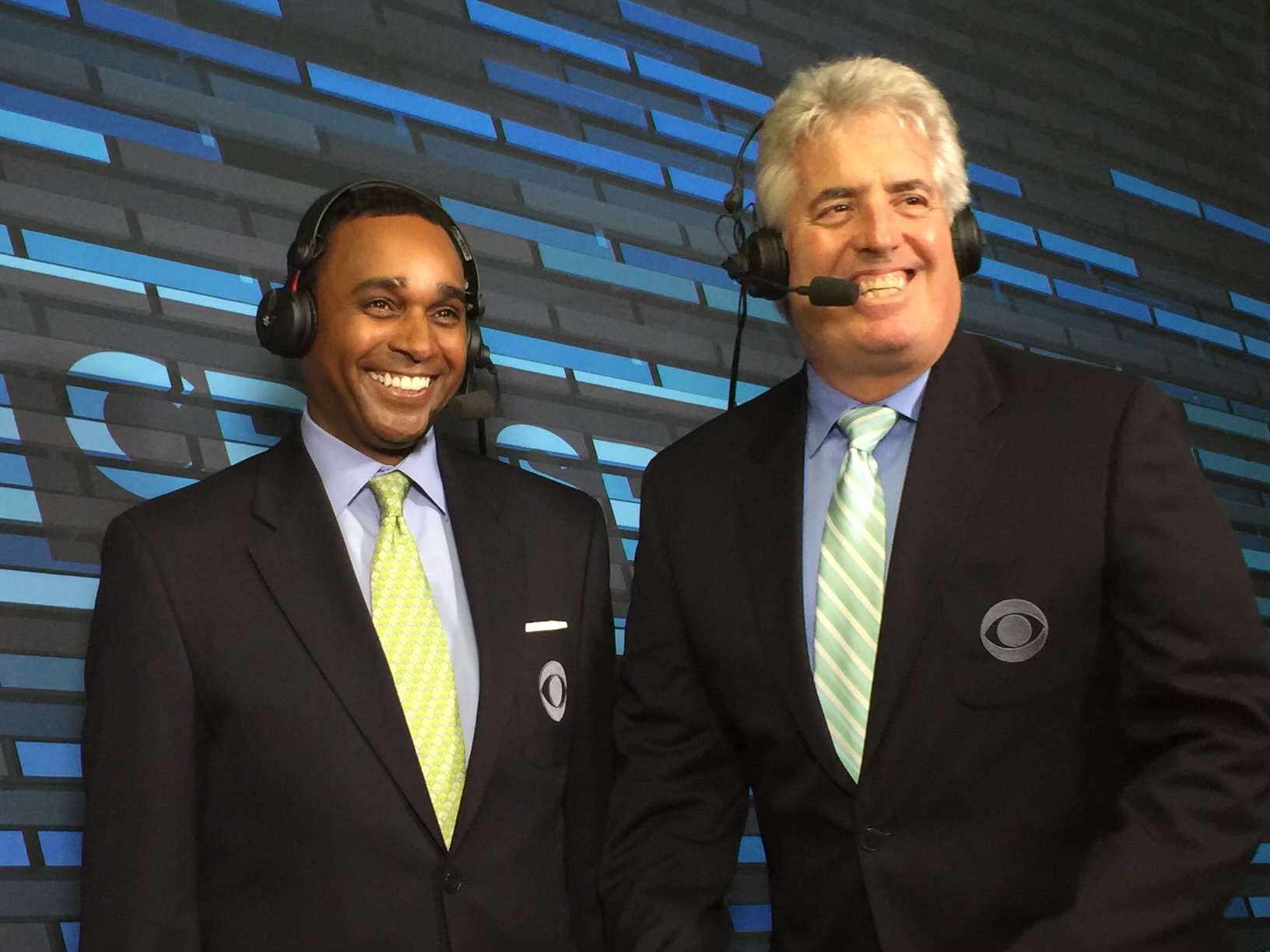 Dwayne Ballen in the broadcast booth for CBS Sports